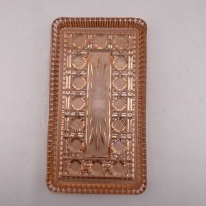 Federal Cane And Button PINK‎ Depression Glass  Tray 8.5x4.66"